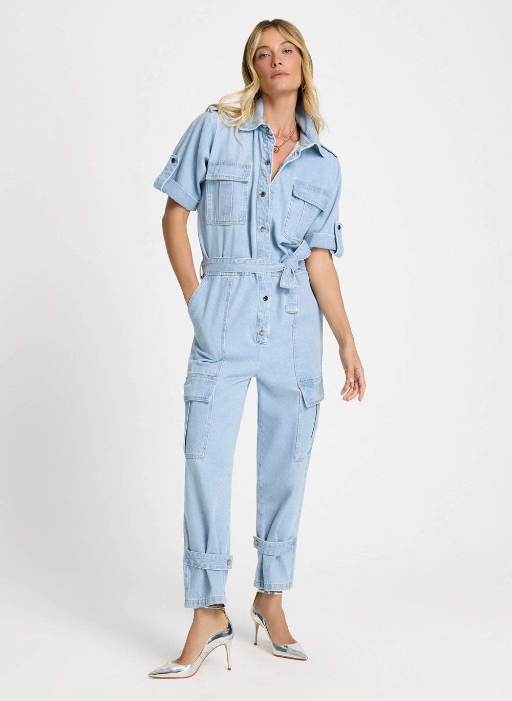 Isabela Women's Denim Cargo Jumpsuit