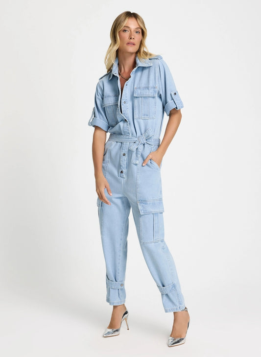 Isabela Women's Denim Cargo Jumpsuit