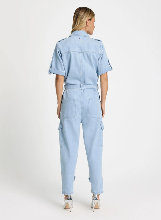 Isabela Women's Denim Cargo Jumpsuit